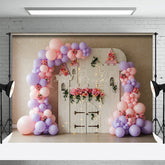 Lofaris Floral Balloon Arch Castle Board Wedding Backdrop